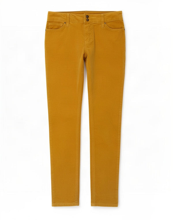 Tommy Hilfiger Womens Velvet Slim Casual Trousers US 4 Small W30 L30 Yellow