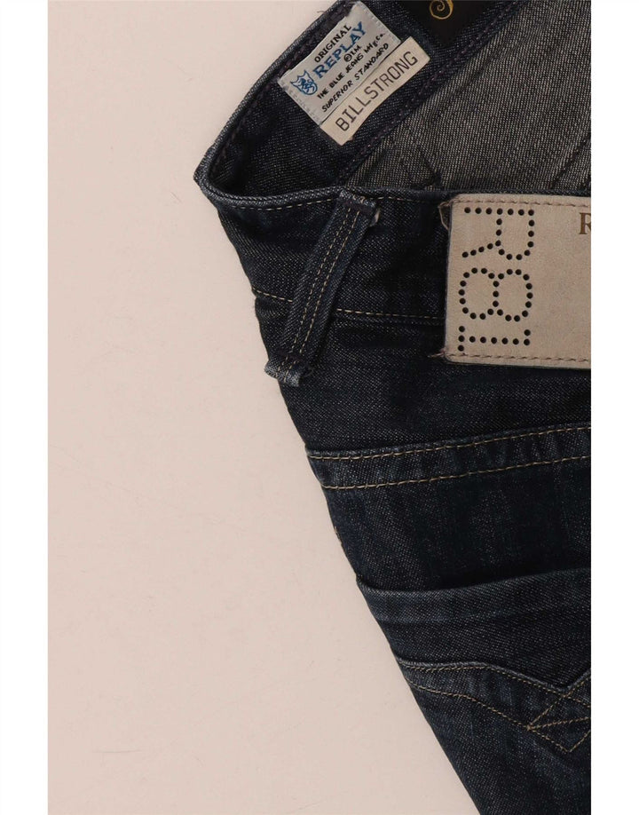 Replay Mens Straight Jeans W34 L28 Navy Blue