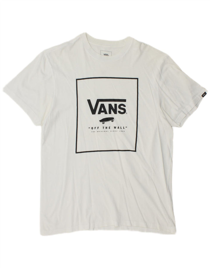 VANS Womens Custom Fit Graphic T-Shirt Top UK 16 Large White