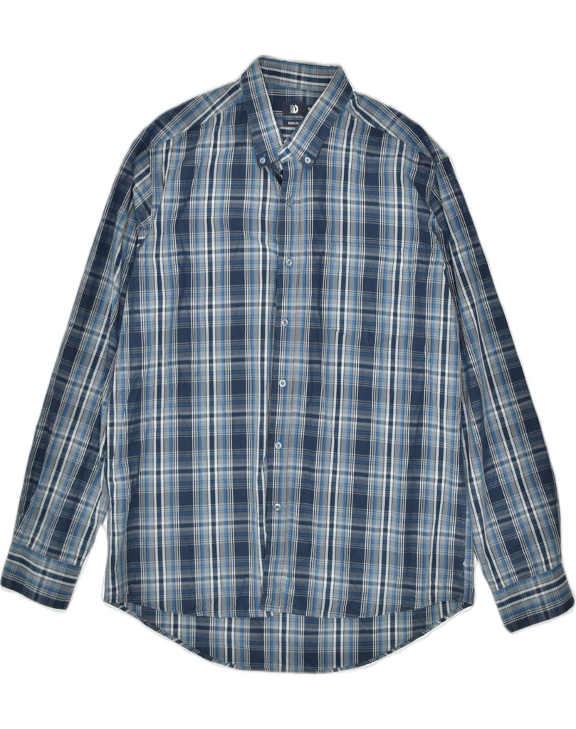 DACK'S Mens Regular Fit Shirt XL Blue Check Cotton | Vintage Dack's | Thrift | Second-Hand Dack's | Used Clothing | Messina Hembry 