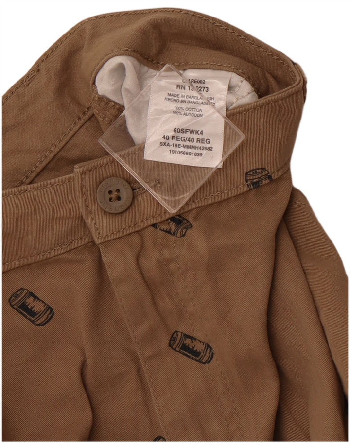 WRANGLER Mens Graphic Cargo Shorts W40 XL Brown Cotton