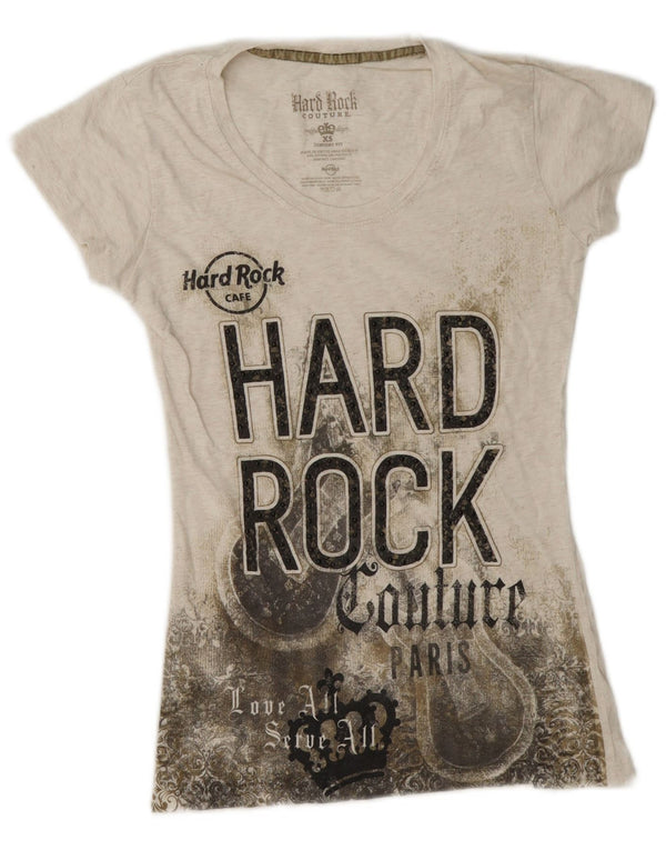 Hard Rock Couture Girls Paris Graphic T-Shirt Top 13-14 Years XS Grey