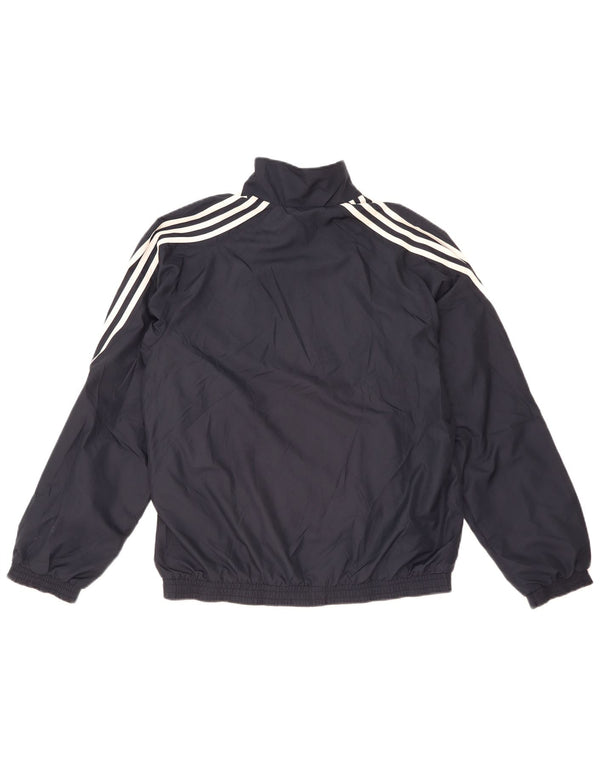 Adidas Mens Tracksuit Top Jacket Small Navy Blue Colourblock Polyester