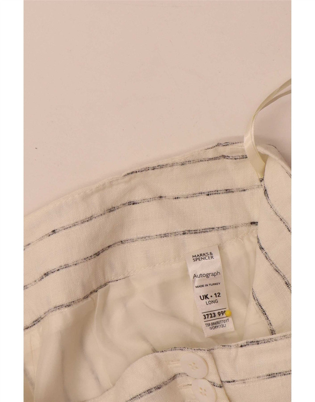 Marks & Spencer Womens Casual Trousers UK 12 Medium W32 L33 Off White