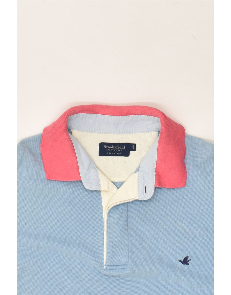 BROOKSFIELD Mens Polo Shirt IT 46 Small Blue Cotton | Vintage Brooksfield | Thrift | Second-Hand Brooksfield | Used Clothing | Messina Hembry 