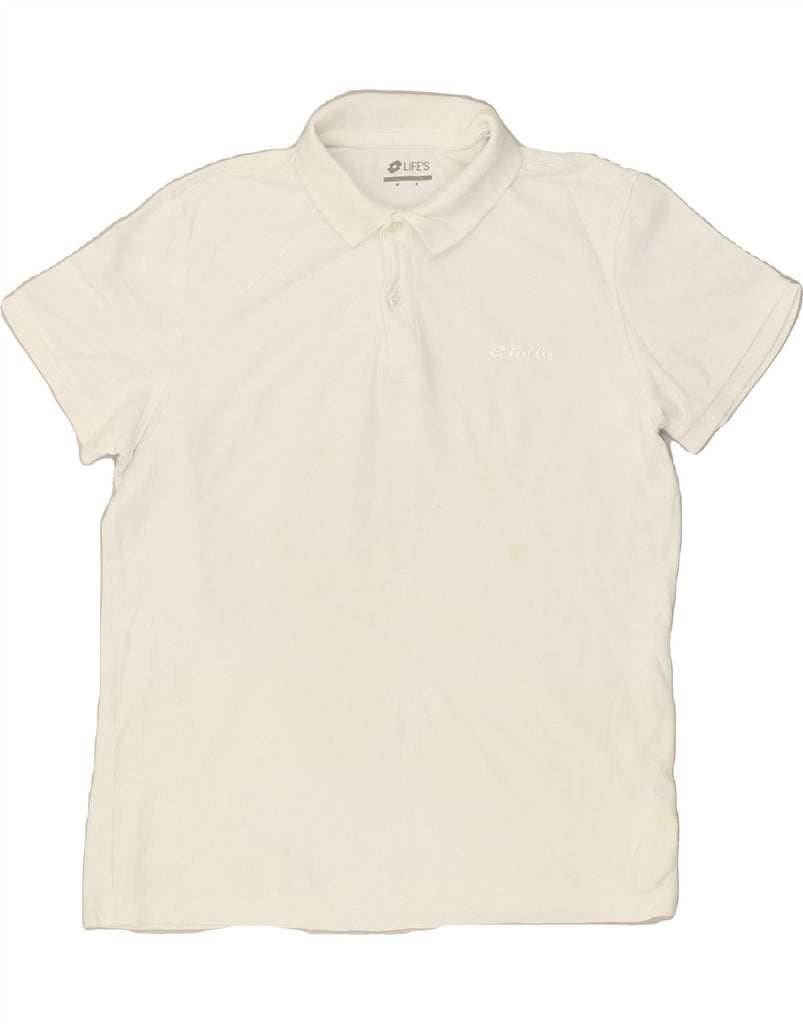 LOTTO Mens Polo Shirt Small White | Vintage Lotto | Thrift | Second-Hand Lotto | Used Clothing | Messina Hembry 