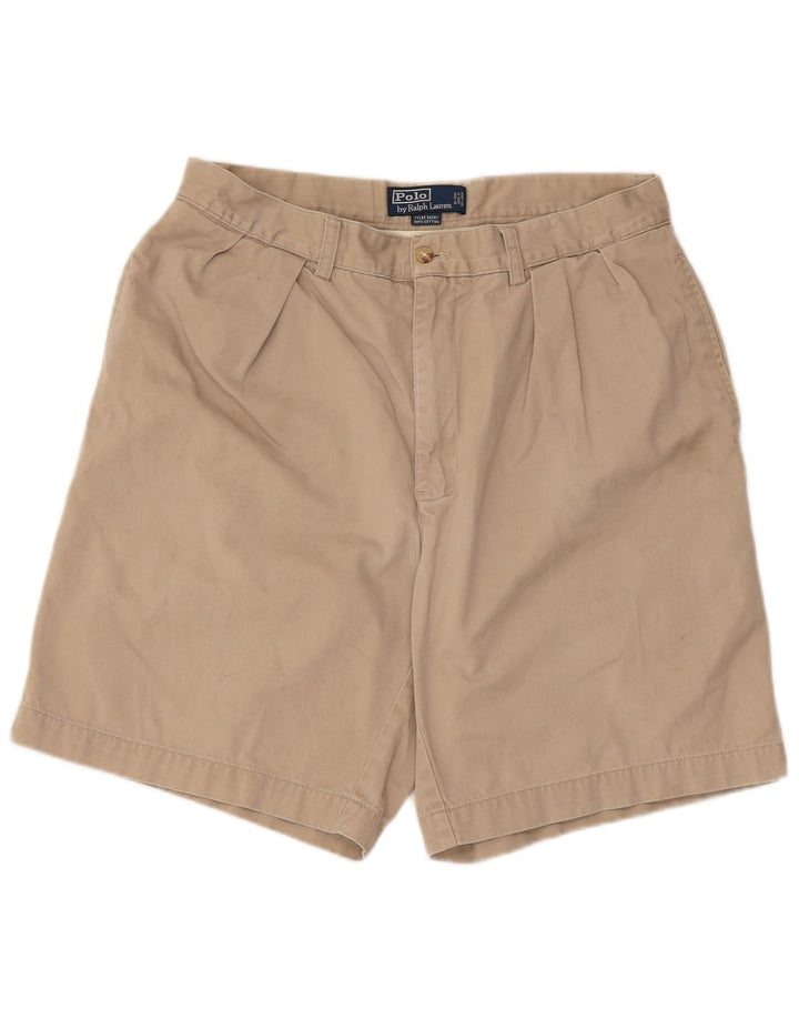 POLO RALPH LAUREN Mens Pegged Chino Shorts W33 Medium  Beige Cotton