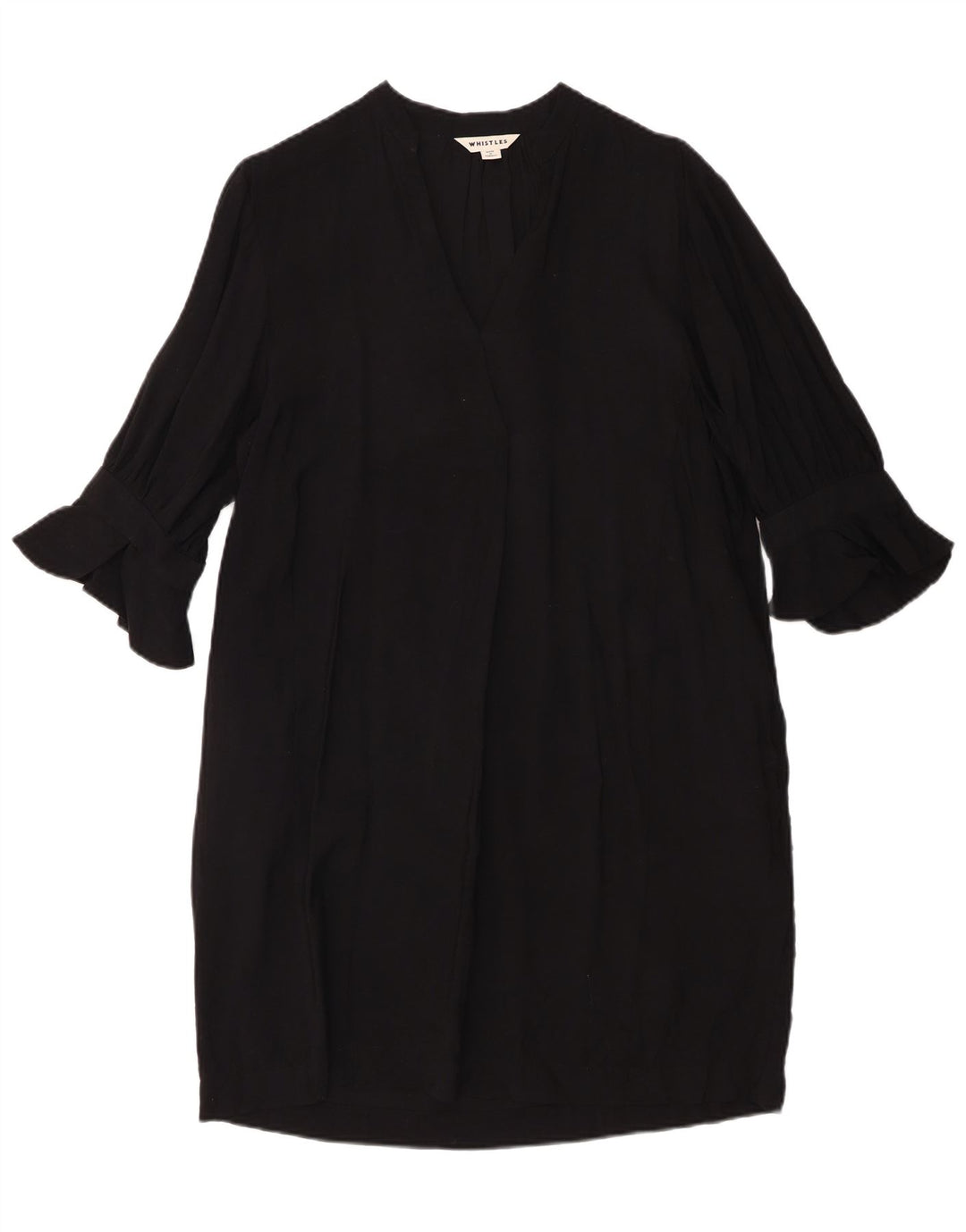 Whistles Womens 3/4 Sleeve Oversized Shift Dress UK 10 Small Black Viscose