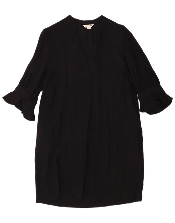 Whistles Womens 3/4 Sleeve Oversized Shift Dress UK 10 Small Black Viscose