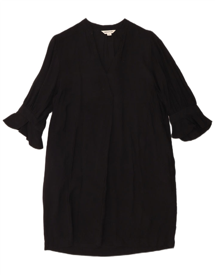 Whistles Womens 3/4 Sleeve Oversized Shift Dress UK 10 Small Black Viscose