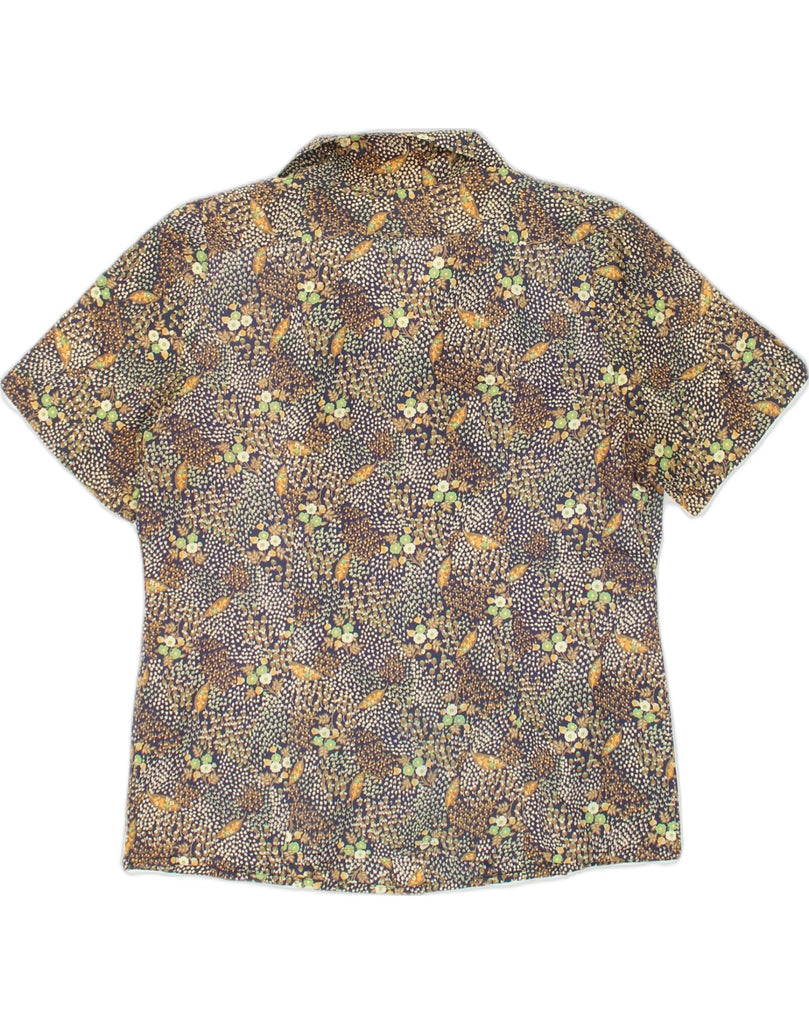 VINTAGE Womens Short Sleeve Shirt UK 16 Large Brown Floral | Vintage Vintage | Thrift | Second-Hand Vintage | Used Clothing | Messina Hembry 