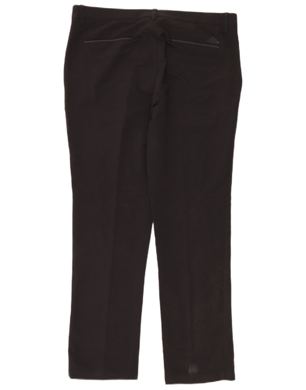 Adidas Mens Straight Chino Trousers W36 L32 Black Polyester