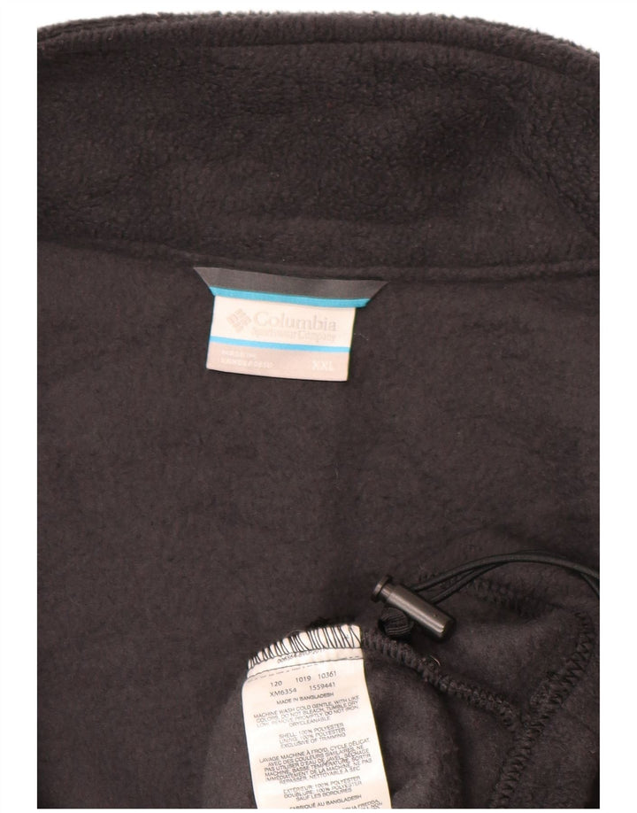 COLUMBIA Mens Fleece Jacket UK 44 2XL Black Polyester