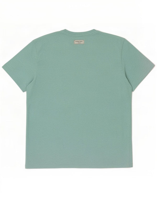 Lyle & Scott Mens T-Shirt Top Large Turquoise Cotton