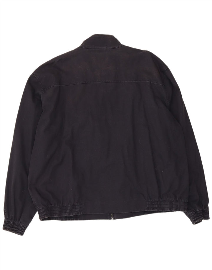 Lyle & Scott Mens Bomber Jacket UK 44 2XL Navy Blue Cotton