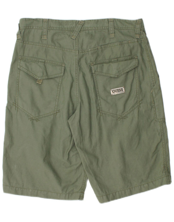 Guess Mens Cargo Shorts W30 Medium Khaki Cotton