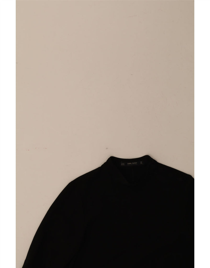 ZARA Womens 3/4 Sleeve Shift Dress UK 6 XS Black Polyester Vintage Zara and Second-Hand Zara from Messina Hembry 