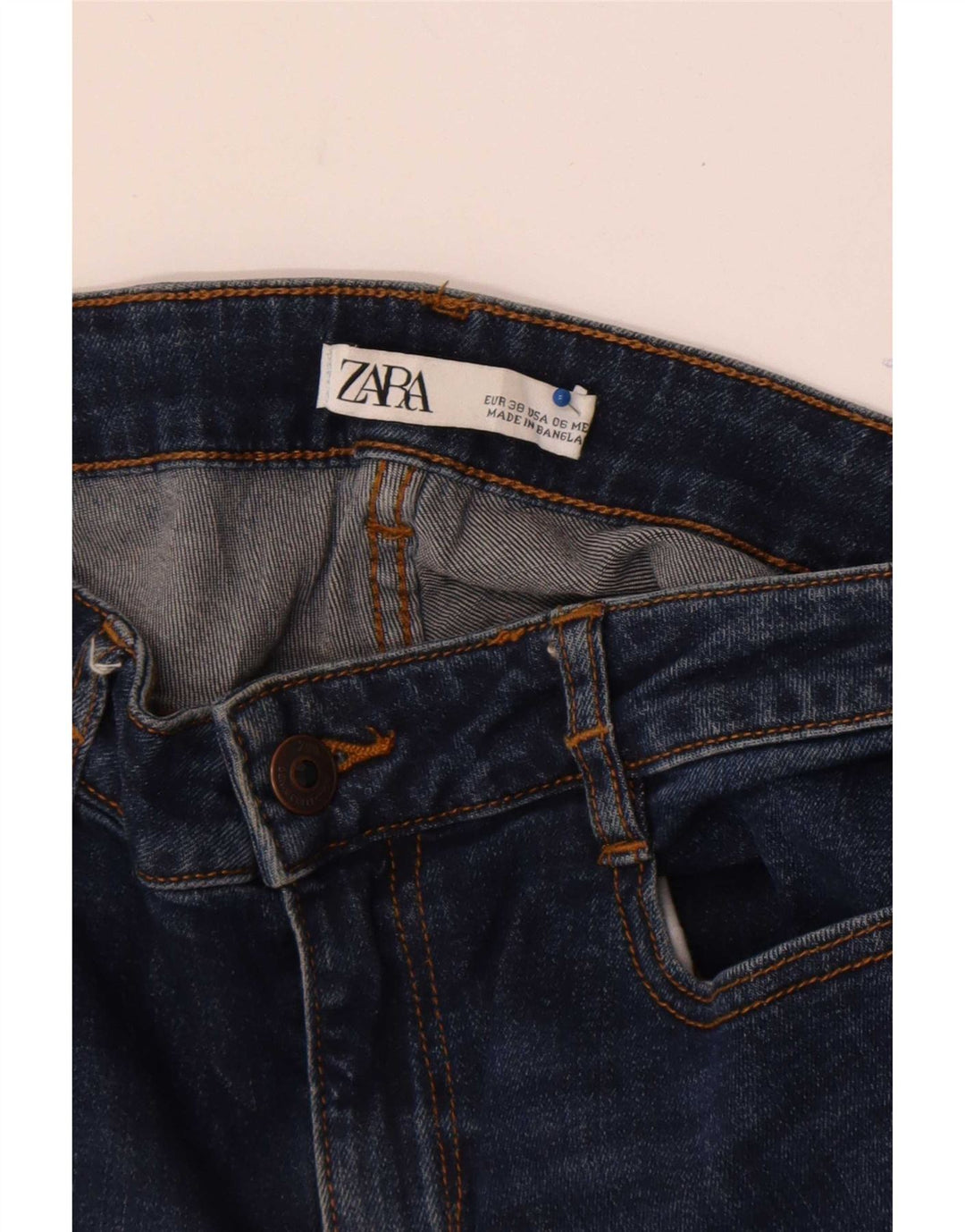 Zara Womens Crop Flared Jeans EU 38 Small W28 L26 Blue