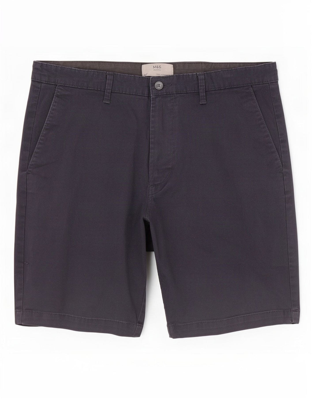 Marks & Spencer Mens Chino Shorts W34 Large Navy Blue Cotton