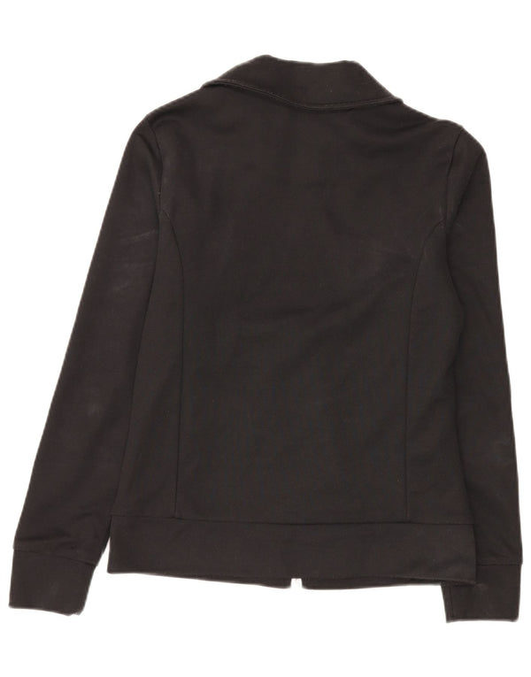Adidas Womens Tracksuit Top Jacket UK 8 Small Black Cotton