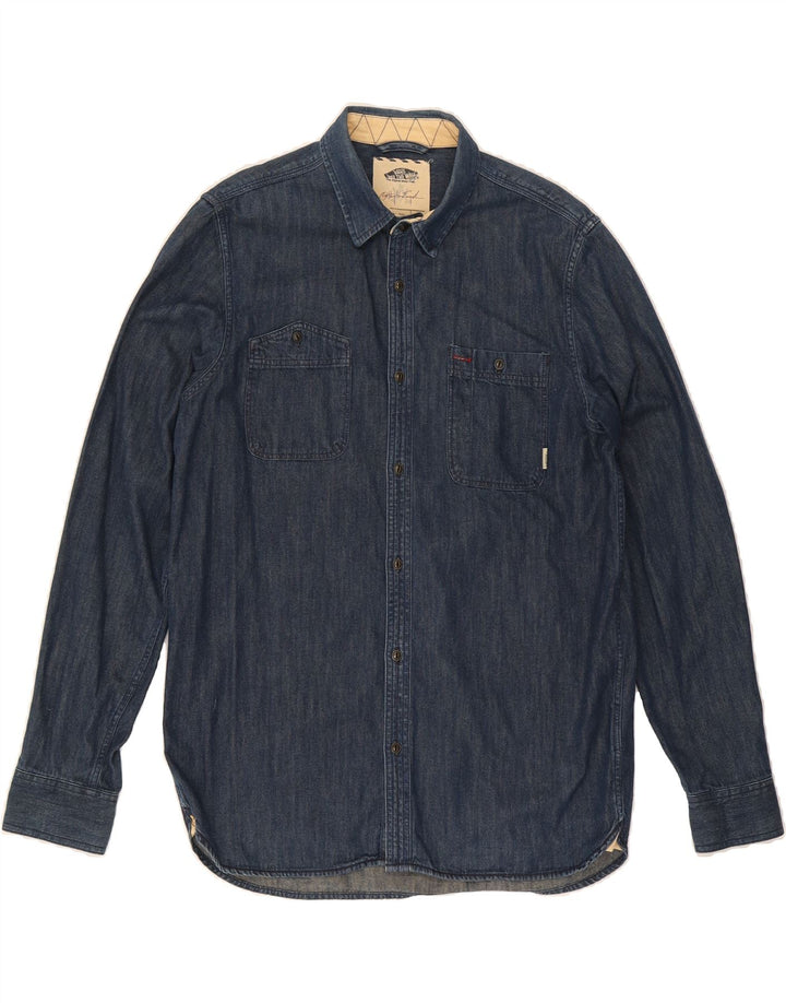 VANS Mens Denim Shirt Small Navy Blue Cotton Vintage Vans and Second-Hand Vans from Messina Hembry 
