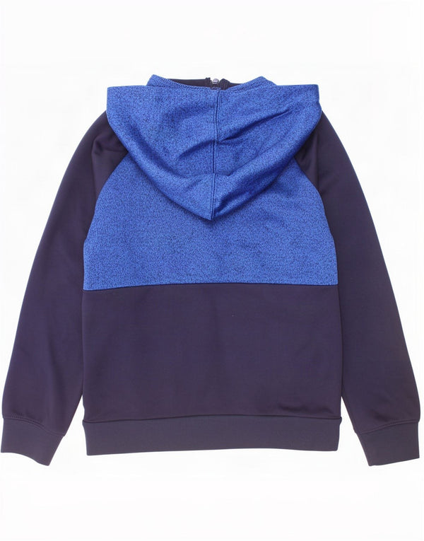Nike Boys Dri Fit Zip Hoodie Sweater 6-7 Years Large Navy Blue Flecked