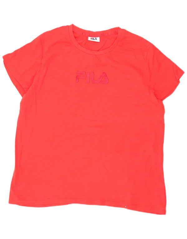 Fila Girls Graphic T-Shirt Top 15-16 Years Red Cotton