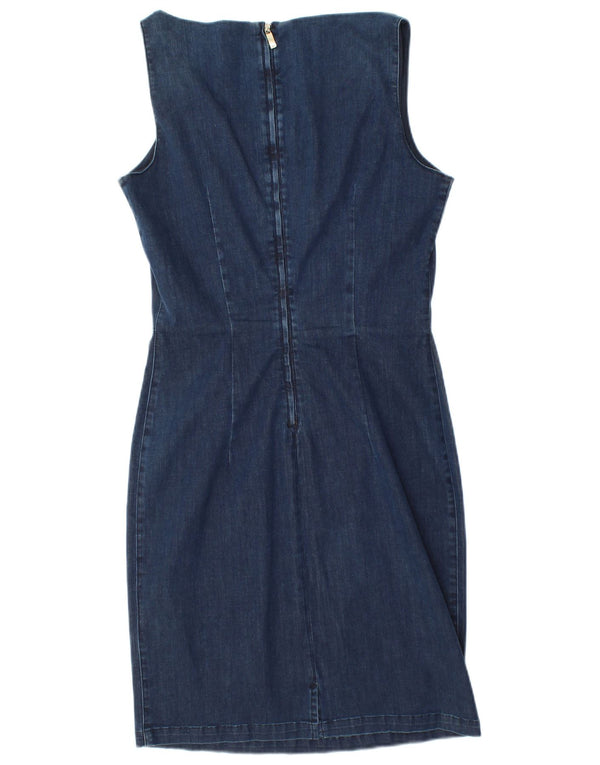 Armani Jeans Womens Sleeveless Denim Dress IT 46 Large Navy Blue Cotton