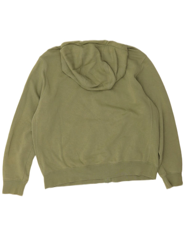 Nike Mens Zip Hoodie Sweater Large Khaki Cotton