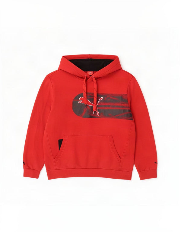 Puma Mens Graphic Hoodie Jumper XL Red Cotton