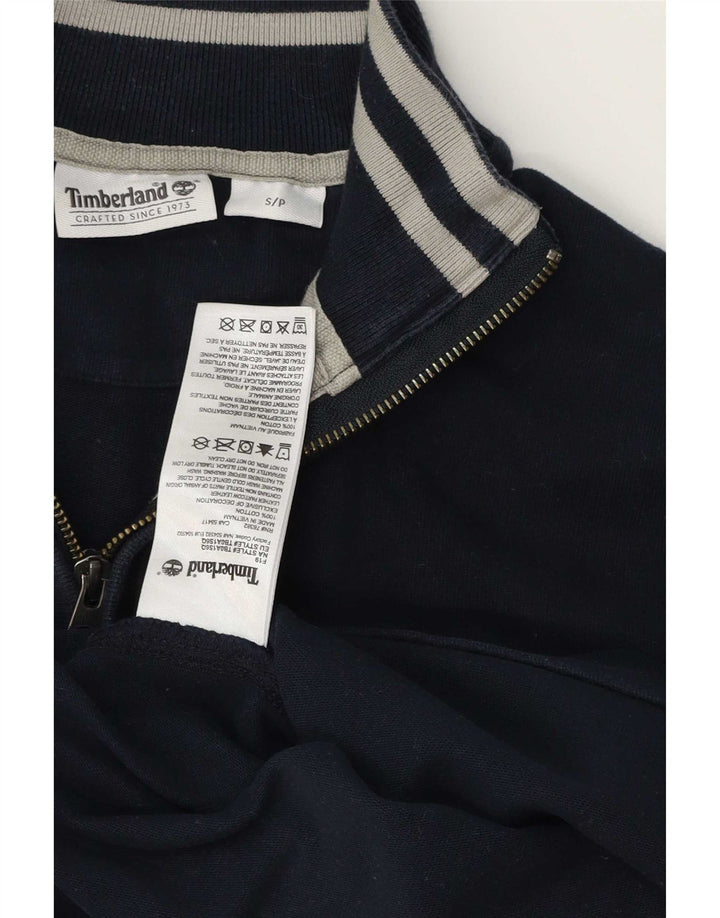 Timberland Mens Zip Neck Sweatshirt Jumper Small Navy Blue Cotton