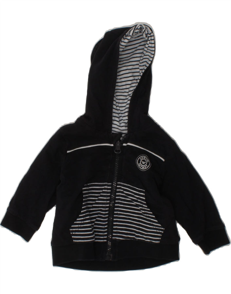 ARMANI BABY Baby Boys Reversible Zip Hoodie Sweater 6-9 Months Navy Blue Vintage Armani Baby and Second-Hand Armani Baby from Messina Hembry 