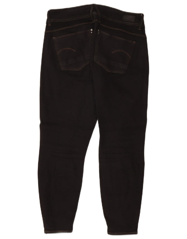G-Star Womens Lynn Mid Rise Skinny Jeans W31 L25 Black Cotton