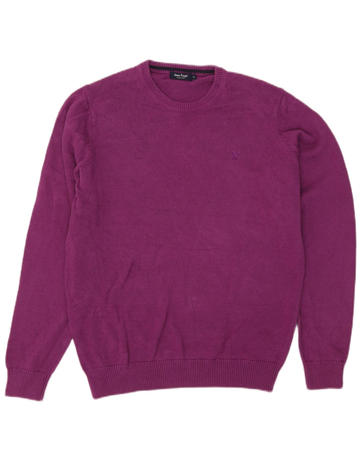 JAMES PRINGLE Mens Crew Neck Jumper Sweater Medium Purple Cotton