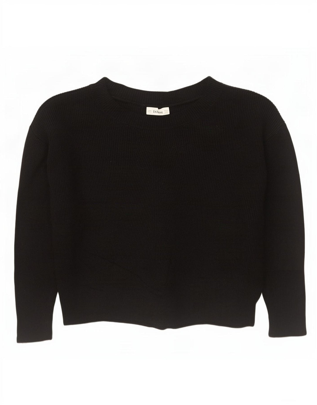 Zara Womens Oversized Boat Neck Jumper Sweater UK 14 Medium Black Viscose