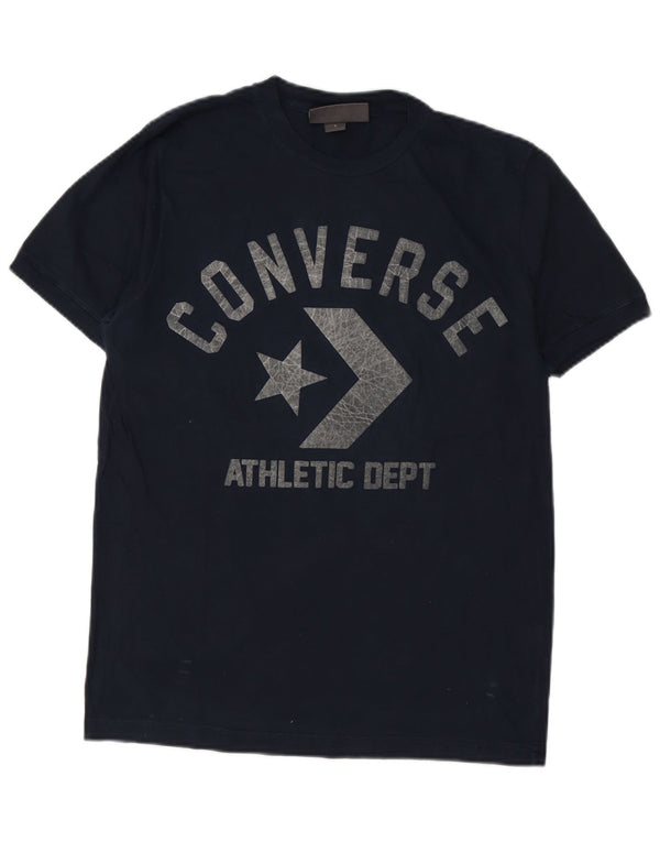 Converse Mens Graphic T-Shirt Top Small Navy Blue Cotton