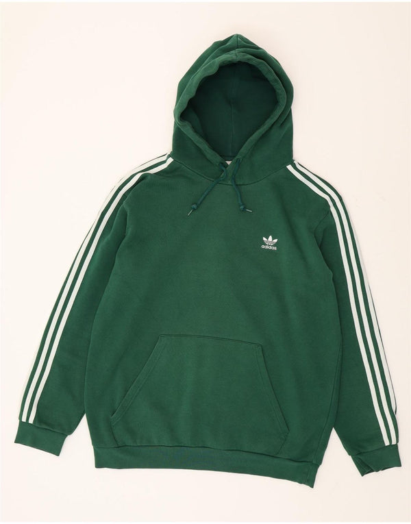 Adidas Mens Hoodie Jumper Large Green Cotton