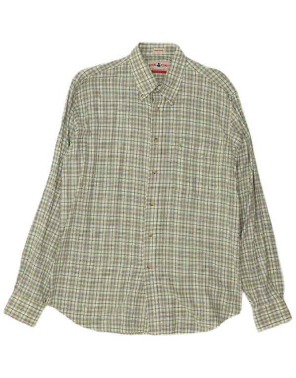 Royal Coast Mens Shirt Large Green Check Cotton