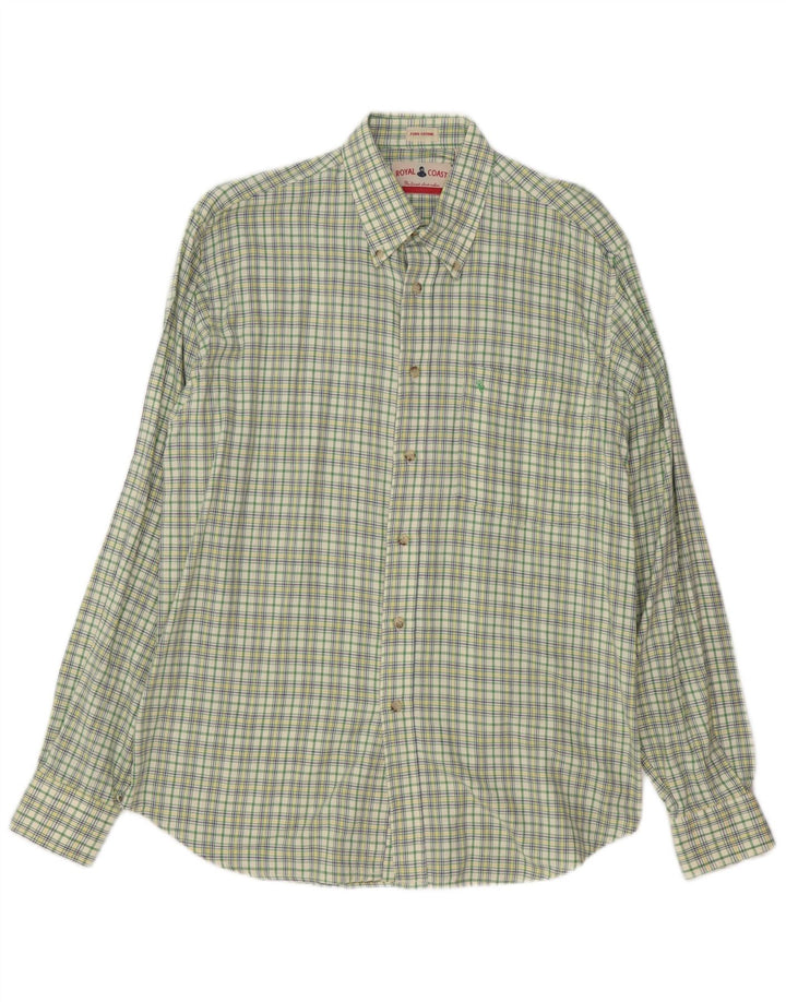 Royal Coast Mens Shirt Large Green Check Cotton