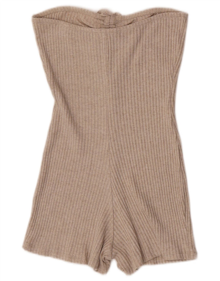 Zara Womens Strapless Playsuit UK 14 Large  Beige