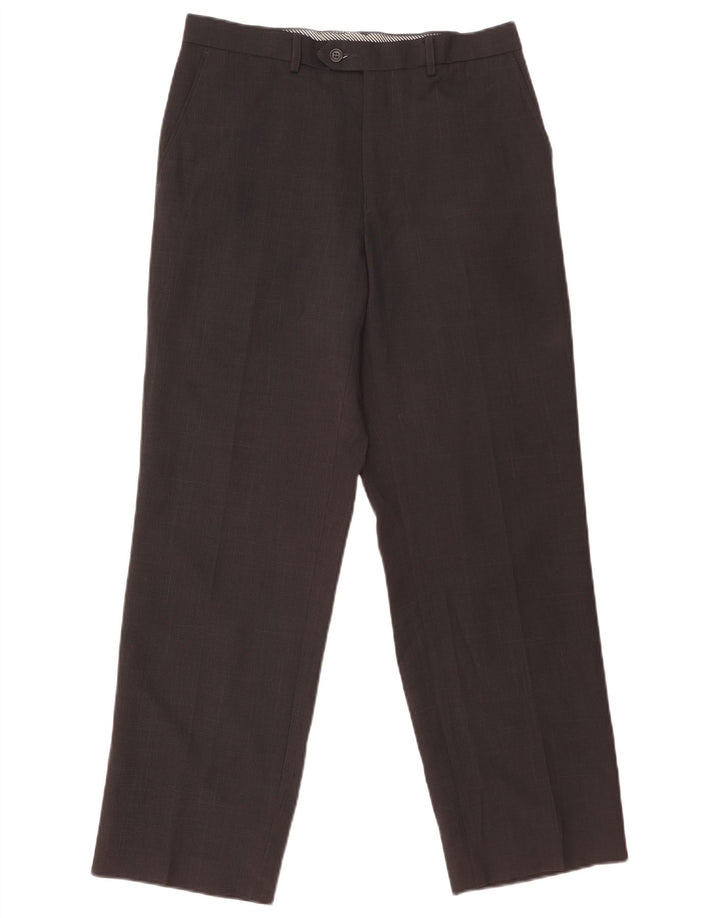 Marks & Spencer Mens Straight Suit Trousers W34 L31 Black