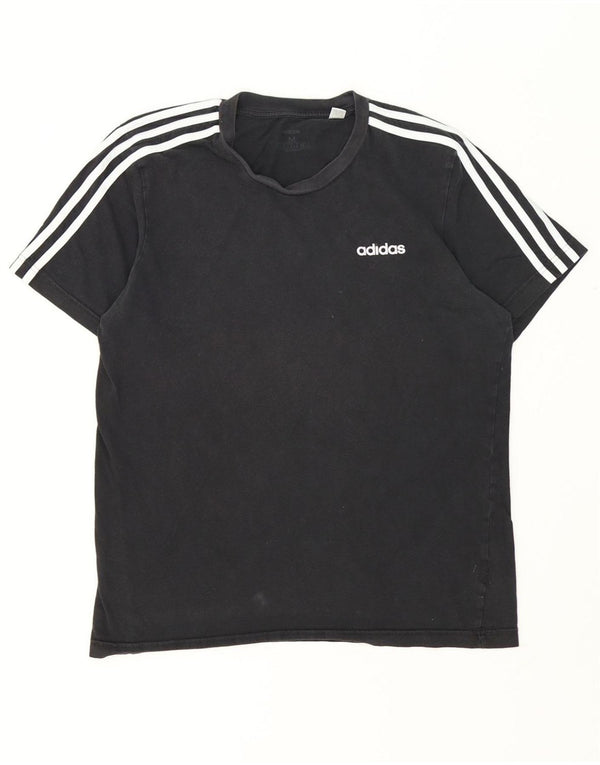 Adidas Mens T-Shirt Top Medium Black Cotton