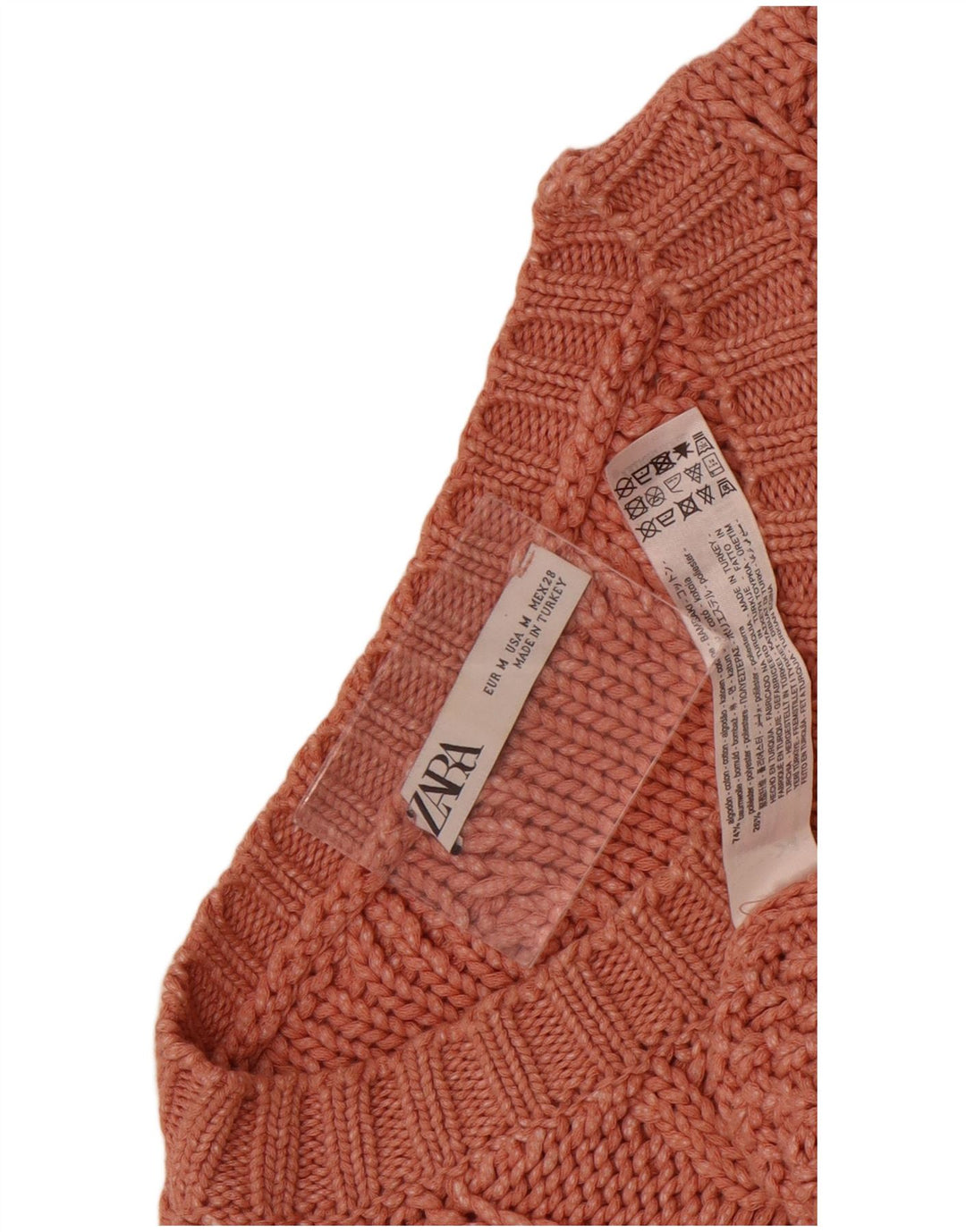 Zara Womens Oversized Boat Neck Jumper Sweater UK 14 Medium Pink Cotton