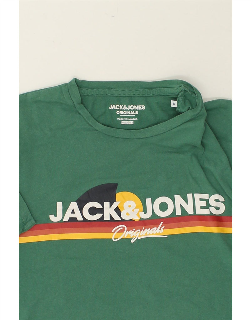 JACK & JONES Mens Originals Regular Fit Graphic T-Shirt Top Medium Green | Vintage Jack & Jones | Thrift | Second-Hand Jack & Jones | Used Clothing | Messina Hembry 