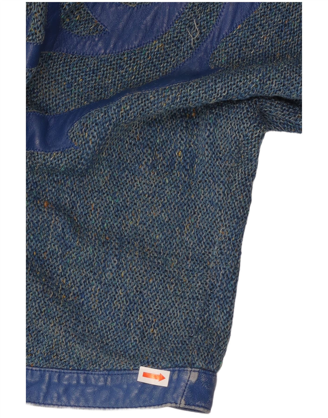 VINTAGE Womens Graphic Cardigan Sweater UK 16 Large Blue Flecked