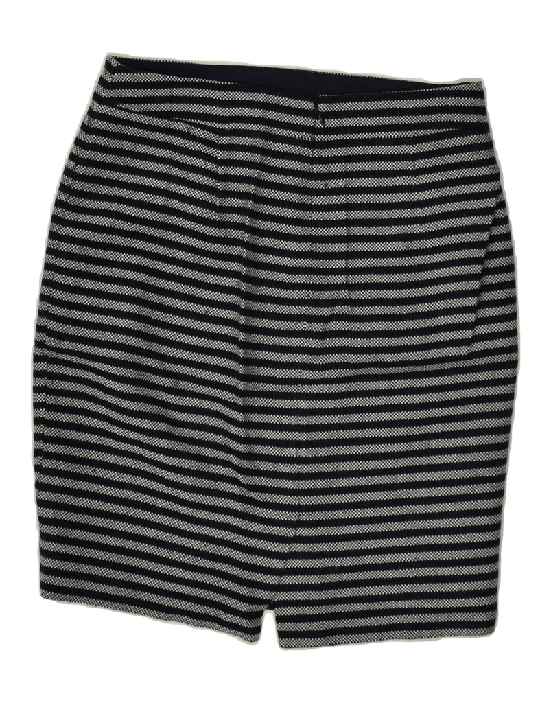 J. CREW Womens Pencil Skirt US 4 Small W28 Black Striped Acrylic | Vintage J. Crew | Thrift | Second-Hand J. Crew | Used Clothing | Messina Hembry 