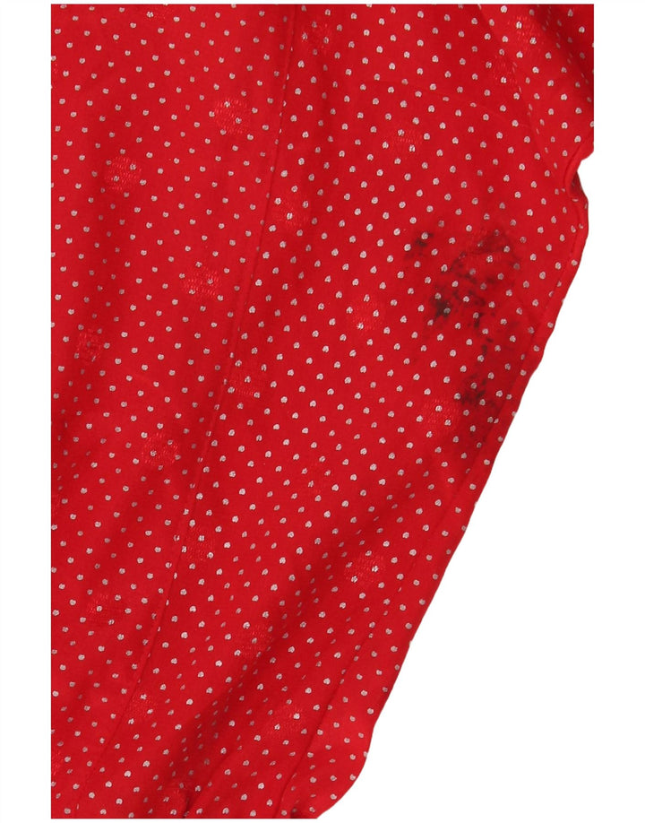 YESSICA Womens Oversized Shirt Blouse EU 40 Medium Red Spotted Polyester