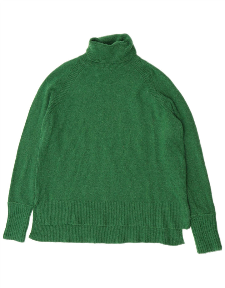 J. Crew Womens Oversized Roll Neck Jumper Sweater UK 10 Small Green Nylon