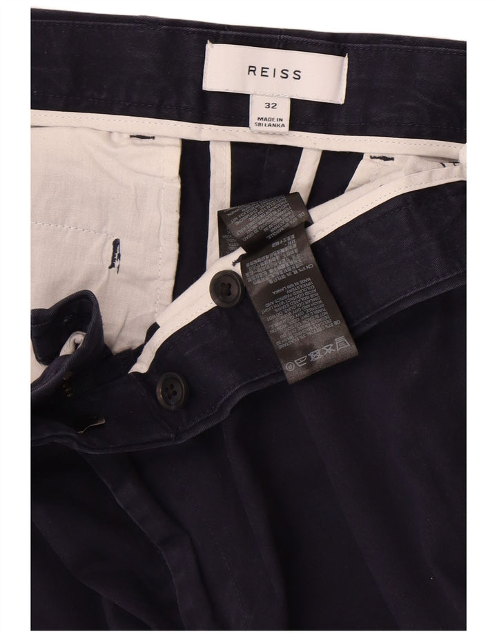 Reiss Mens Chino Shorts W32 Medium Navy Blue Cotton