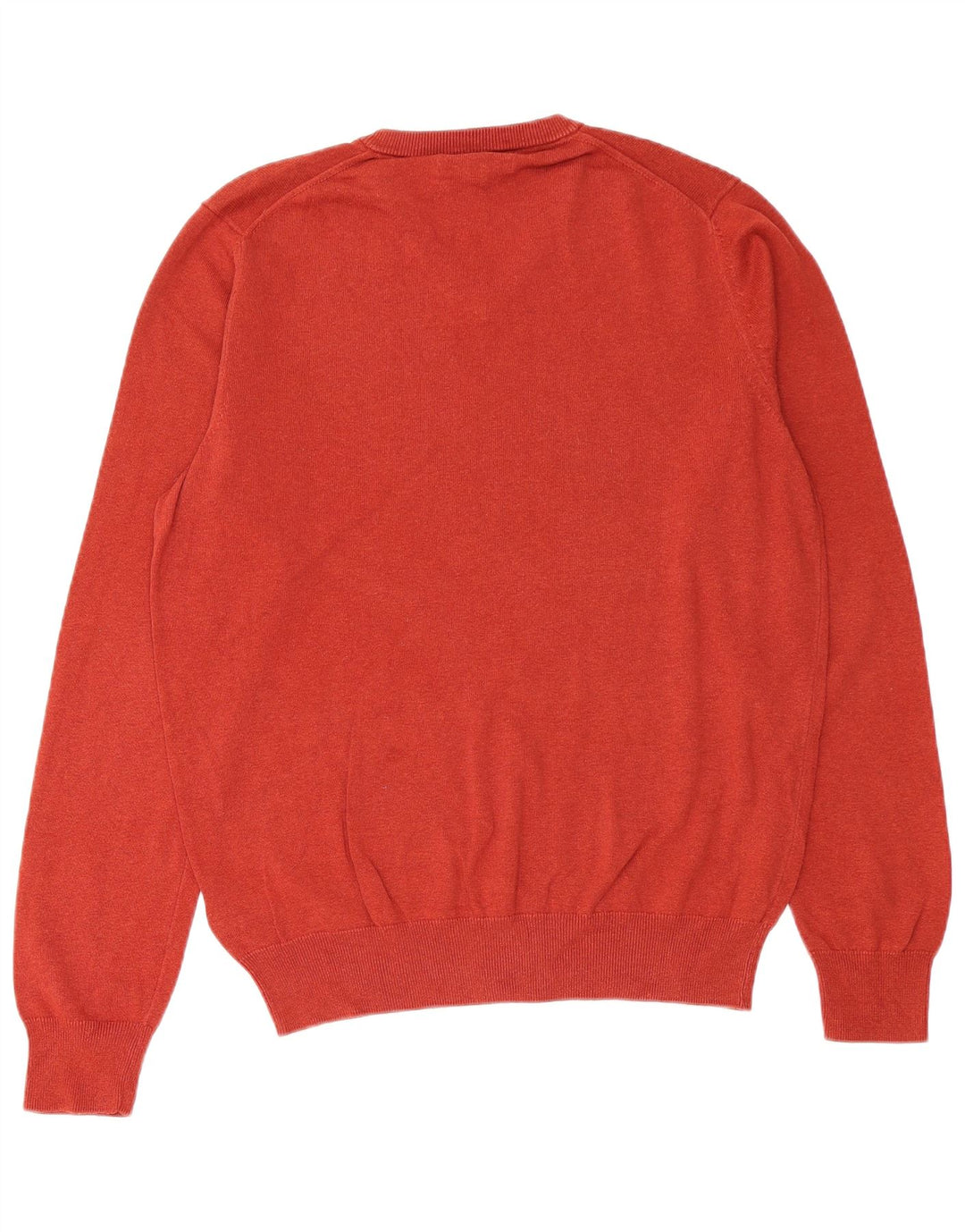 MARKS & SPENCER Mens V-Neck Jumper Sweater Medium Red Cotton
